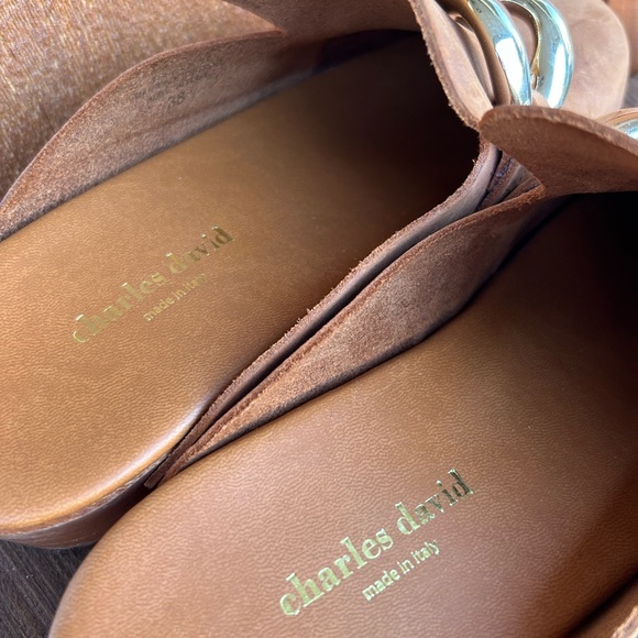 Charles David Siena Leather Clogs shoes 38 - Picture 14 of 15